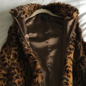 Faux Fur Leopard print vest. J. Crew.